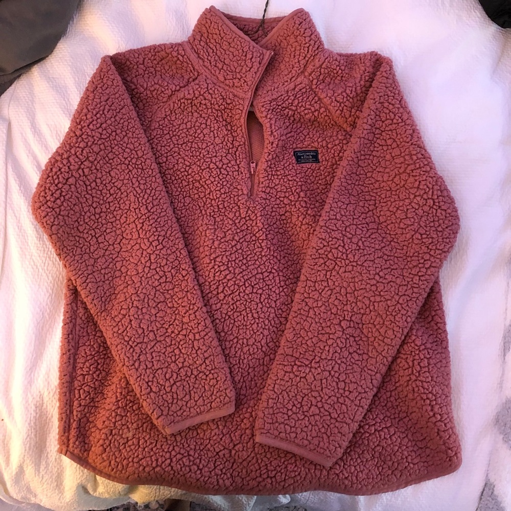 Abercrombie & Fitch Fuzzy Quarter Zip Pullover